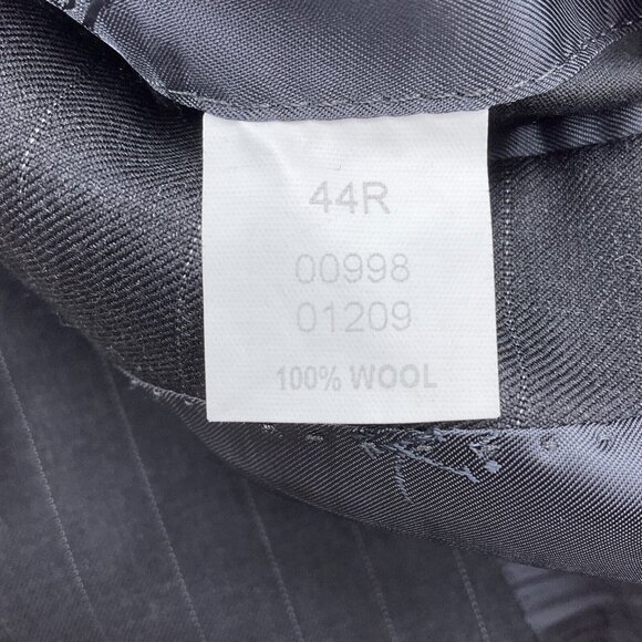 Jos A Bank Blazer Men 44R Gray Chalk Stripe Signature Gold Wool Classic Jacket - Picture 11 of 12